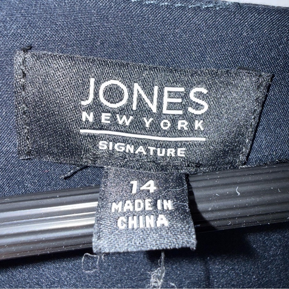 Jones New York Dark Navy Long-Sleeve Wrap Style Zip Dress Women size 14 - Picture 7 of 14